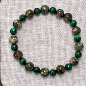 <span class=keywords><strong>Bracelet</strong></span> en quartz rutilé vert rare de 8 mm, <span class=keywords><strong>perles</strong></span> de malachite de 6 mm, cristal de guérison pour la vitalité, compatible avec le style <span class=keywords><strong>Swarovski</strong></span> - Product Image 2