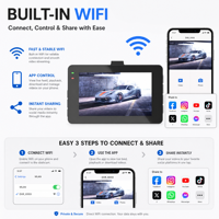 Caméra embarquée 4K+1080P HD 3 pouces pour voiture, double caméra avant et arrière, Wifi, GPS, DVR