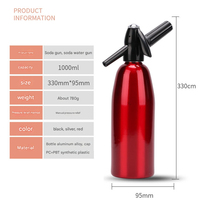 Soda Siphon 1L Machine à eau gazeuse Portable en aluminium mousseux Soda fabricant d'eau pour la maison Bar bricolage boissons pétillantes
