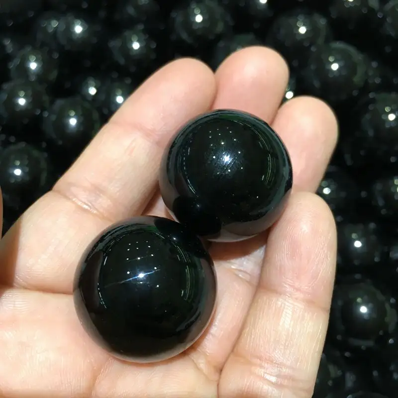 Groothandel natuurlijke obsidiaan gepolijst zwart Healing crystal ballen te koop