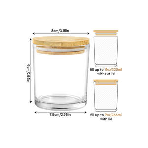 โหลแก้วใสแบบเติมได้ภาชนะใส่เทียนทรงกลมขนาด10ออนซ์พร้อมฝาปิดสำหรับเทียนคริสต์มาสแบบทำมือ - Product Image 2
