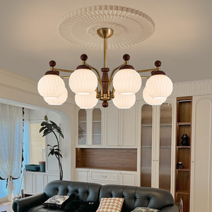 American Retro Style Living Room Chandelier Gold Multi Head Led <b>Light</b> Round Design Vintage Artistic Ceiling Lamp - Product Image 1