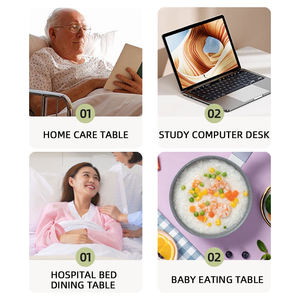 Table de lit fixe réglable en hauteur avec base en U, plateau pour lit et chaise pour les soins à domicile - Product Image 4