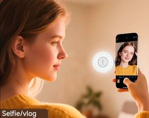 Anillo de Luz LED Plegable Recargable, Soporte Magnético para Teléfono con Espejo para Maquillaje, Vlogs, Fotografía y Video - Product Image 6