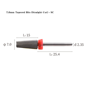 Foret à ongles en carbure conique de 7,0 mm à coupe droite pour le nettoyage des cuticules, manucure et pédicure - Product Image 5