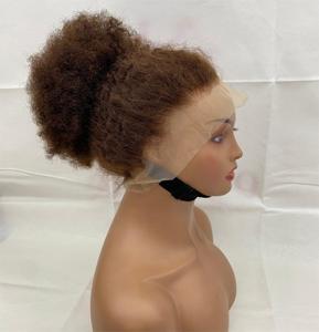 360 cierre rizado pelucas de encaje completo 100% cabello humano virgen Remy cabello corto transparente Yaki rizado recto <span class=keywords><strong>Vietnam</strong></span> origen - Product Image 4