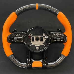 Volant en cuir perforé en fibre de carbone Ho't compatible avec Mercedes <span class=keywords><strong>AMG</strong></span> C63 E63 A45 CLA GLA CLS GLS W205 W204 G63 S63 GTS - Product Image 1