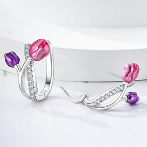 Orecchini a Forma di Tulipano per Donne, Design Floreale Dolce, Accessori Romantici per Uso Quotidiano - Product Image 4