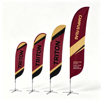 Drapeau à plumes personnalisé, design sur mesure, affichage marketing extérieur, kit complet avec mât en fibre de verre
