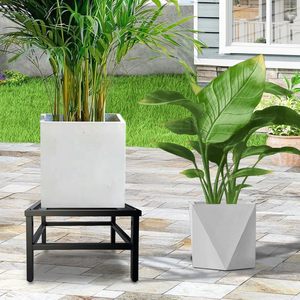 Support de Plantes Carré Robuste en Métal Noir Thermolaqué Moderne et Support de Pot de Fleurs pour Jardin Intérieur/Extérieur – Ventes Flash - Product Image 5