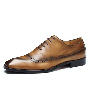 Men's Genuine Leather Square Oxford Dress <b>Shoes</b> Business Formal Office Wedding Party Non Slip Comfortable Massage <b>Deodorization</b> - Product Image 5