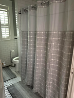 Rideau de douche en polyester écologique anti-moisissure, imperméable et lavable en machine, avec doublure à clipser, style ferme verte, 71x74 pouces