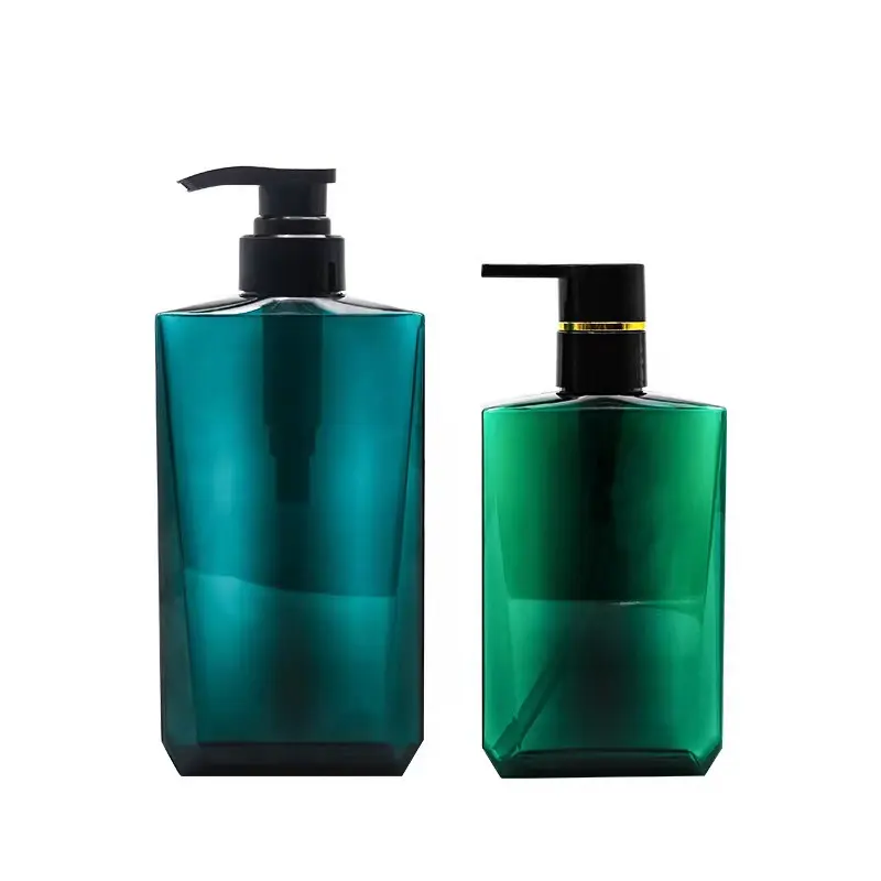 260 ml 750 ml 1000 ml kundendefinierte quadratische PETG-Verpackung Hautpflege Kosmetik Behälter Plastik-Shampoo-Flasche mit Emulsionspumpe