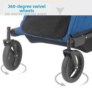 E-RIKE Dog Cat gấp xe đẩy Wagon cắm trại lưới thoáng khí có thể gập lại vật nuôi giỏ hàng với xoay bánh xe - Product Image 4