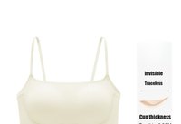 Soutien-gorge invisible sans traces pour femme, style débardeur tout-en-un avec coussinets intégrés, respirant et dos élégant