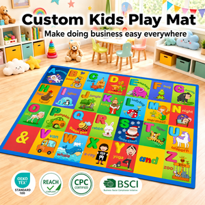 Alfombra antideslizante para niños para sala de juegos, alfombra para dormitorio, alfombra de juego divertida, Alfombra de juego de juguetes educativos, alfombra para niños para coches y muñecas - Product Image 1