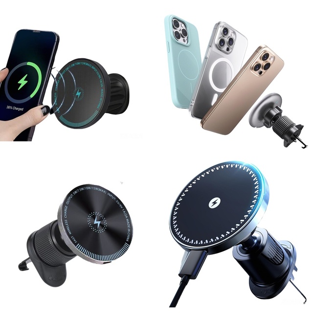 Trending Electronics Products 2026 Magnetic Wireless Car Charger Air Vent Car Phone Holder Consumer Electronic Accessories