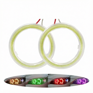 ไฟหน้ารถยนต์ COB LED ขนาด 60-90 มม. รุ่นใหม่ พร้อมวงแหวน Angel Eyes แบบ Halo ใช้ไฟ DC 12V สำหรับไฟ DRL ไฟตัดหมอก และไฟวิ่งกลางวัน - Product Image 1
