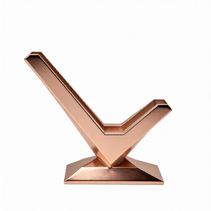 บริการงานกลึง CNC แบบมินิมอล ที่ทำตามสั่ง ที่ใส่บัตรธุรกิจรูปตัววี ทำจากสแตนเลส สำหรับตกแต่งสำนักงานสมัยใหม่ - Product Image 3