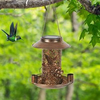 Mangeoire à oiseaux suspendue en métal vintage Oniya, mangeoire à graines pour oiseaux sauvages, mangeoire décorative pour oiseaux de jardin en plein air