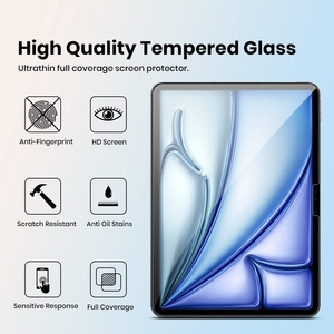 Protection d'écran en verre trempé HD transparente de qualité supérieure personnalisée OEM pour iPad Air 11 pouces Pro 12,9 pouces, anti-traces de doigts - Product Image 2