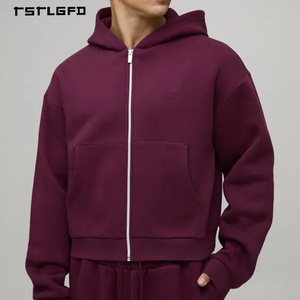 Ensemble de survêtement pour homme grande taille, sweat à capuche zippé et pantalon assorti, certifié Oeko-Tex, tissu recyclé GRS, imprimé, vêtements de sport décontractés - Product Image 2