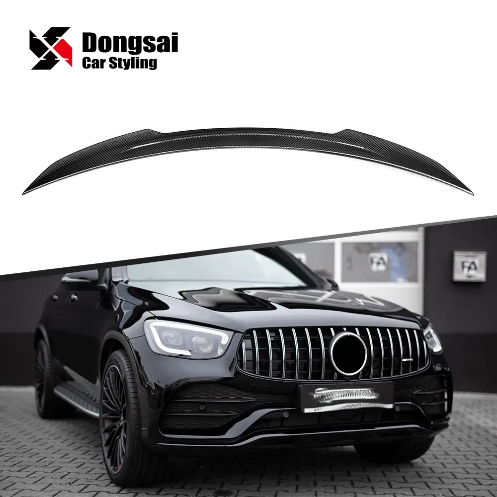X Style Dry Carbon Tail Wing Rea Trunk Lip Ducktail Spoiler for Mercedes Benz GLC W253 Coupe 2016-2021