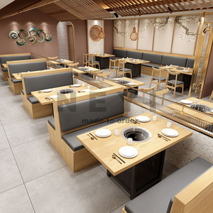 Muebles Modernos, Sofá Circular de Madera Personalizado, Mesa Plegable Móvil para Comedor Escolar, Mesa de Cafetería para Conjuntos de Restaurantes Escolares - Product Image 2