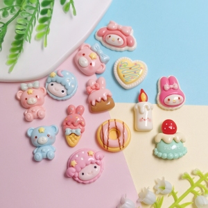 Cabochon in Resina 3D a Forma di <span class=keywords><strong>Animali</strong></span> Cartoon (Orso, Coniglio) e Candele a Ciambella per Ragazze e Ragazzi, Decorazioni per Scrapbooking - Product Image 3