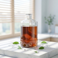 Bouteille vide en verre clair de 500 ml, 700 ml, 750 ml pour rhum, spiritueux, vodka, gin, tequila, avec sérigraphie