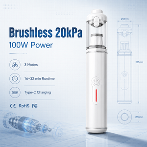 20kPa Brushless Cordless Handheld <b>Vacuum</b> <b>Cleaner</b> 100W 3-Speed Type-C Rechargeable <b>Mini</b> <b>Vacuum</b> for Car Home Office OEM ODM - Product Image 5