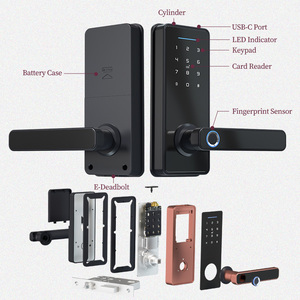 <span class=keywords><strong>Serratura</strong></span> <span class=keywords><strong>Elettrica</strong></span> di Sicurezza ANG, Maniglia Intelligente Tuya Ttlock con Controllo Remoto, <span class=keywords><strong>Serratura</strong></span> con Impronta Digitale e Password per Porte in Legno - Product Image 6