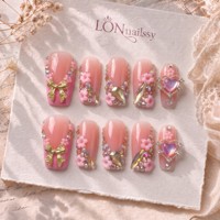 Fournitures de beauté OEM – Nouveaux faux ongles en acrylique PMMA faits à la main, courbés 3D, 2,5 carrés, couvrance totale, sur mesure, 10 pièces