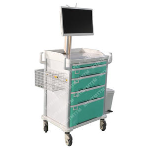 Ziekenhuis Mobiele Werken Station Draadloze Verpleging Geneeskunde Trolley Met Computer Prijs - Product Image 4