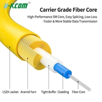 Câble à fibre optique SC UPC monomode G655 3M, cordon de raccordement à fibre optique U-KCOM OFAP-003