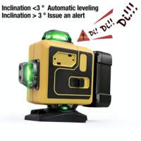 Niveau laser rechargeable à ligne croisée verte 16 points avec base magnétique pour usage industriel, bricolage, cloisons sèches, rénovation domestique et mesure de chantier