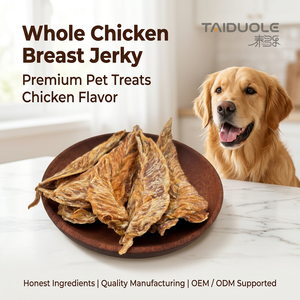 Snack Naturale OEM di Petto di Pollo Intero Essiccato 100g, Alimento ad Alto Contenuto Proteico <span class=keywords><strong>per</strong></span> Cani Adulti - Product Image 1