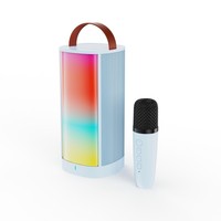 Altavoz Bluetooth con Micrófono Inalámbrico, Lámpara de Ambiente Colorida, Altavoz Karaoke con Micrófono y Bluetooth
