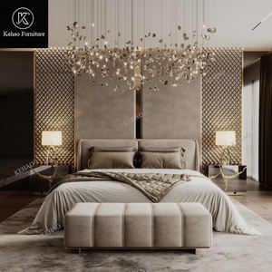 Sofá Moderno de Lujo de Terciopelo con Respaldo de Latón Forjado a Mano, Carcasa Artística de Metal Fundido, Sofá de 3 Plazas para Sala de Estar de Villa de Alta Gama - Product Image 5