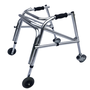 <strong>Pediatric</strong> Foldable Walker with Wheels Aluminum Alloy Height Adjustable <strong>Gait</strong> <strong>Trainer</strong> for Rehab and Home Use - Product Image 1