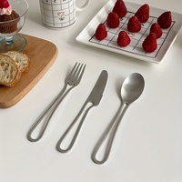 Ensemble de couverts en acier inoxydable avec manches creuses, couteau, fourchette, cuillère, pour la maison, les restaurants et les mariages