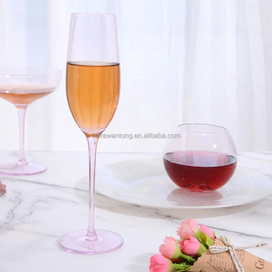 Juegos de Cristalería Elegantes de Primera Calidad, Copas de Vino de Cristal Color <span class=keywords><strong>Rosa</strong></span> para Boda, Copas de Champán para Pareja, Copas de Ginebra - Product Image 6
