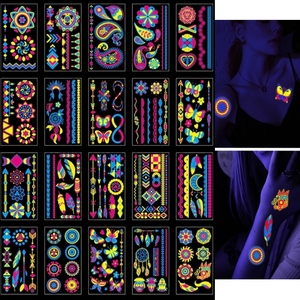 Tatuaje de luz UV Henna luminoso personalizado temporal que brilla en la oscuridad resistente al agua para mujeres y hombres joyería tatuaje/pegatina de tatuaje - Product Image 2