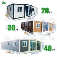 Casa Popular Villa Conteneur Extensible en Acier de Luxe à Énergie Solaire, Haute Configuration, Préfabriquée et Mobile, pour Supermarchés