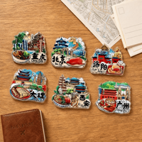 Aimants de réfrigérateur personnalisés sur mesure en acrylique, illustrant des scènes de voyage, adaptés aux musées et aux boutiques de souvenirs