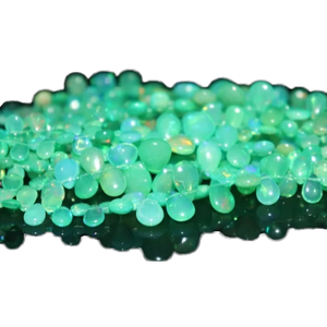 Opale verte naturelle de qualité AAA en forme de poire, 7 mm, pierre précieuse lâche polie irisée pour la fabrication de bijoux, pierre de naissance d'octobre - Product Image 4