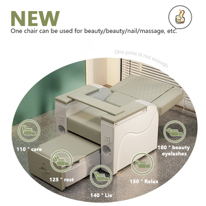 Luxury Electric Reclining ABS Spa Bed for Nail <b>Salon</b> & Home Use Foot Care Pedicure with Customizable Colors and Massage Function - Product Image 5
