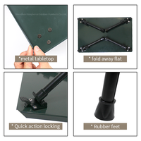 Mesa de Pesca Plegable de Metal Ajustable, Mesa Portátil para Pesca de Carpas al Aire Libre