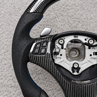 Volant en fibre de carbone M Sport pour BMW E90, E91, E92, E93 Série 3, cuir perforé, volant personnalisé