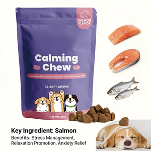 Masticables Orgánicos Avanzados para Calmar a los Perros, Sabor a Salmón Salvaje, Ayuda con la Ansiedad por Separación, Calma los Nervios, Bienestar Diario, Frasco de 80g - Product Image 3